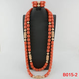 orange african bead jewelry set 