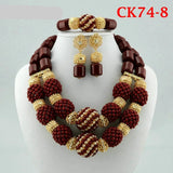 brown african bead jewelry set 