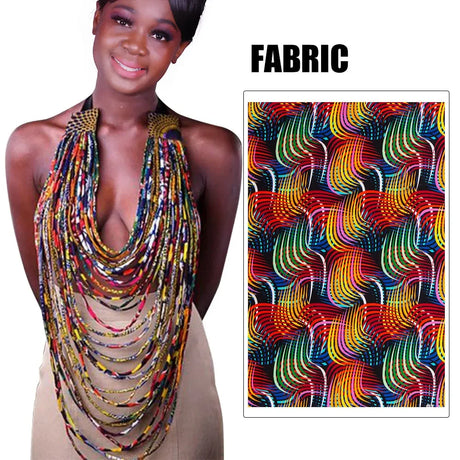 multi color African Bohemia Style Rope Chain Statement Necklace
