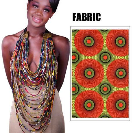 yellow red African Bohemia Style Rope Chain Statement Necklace