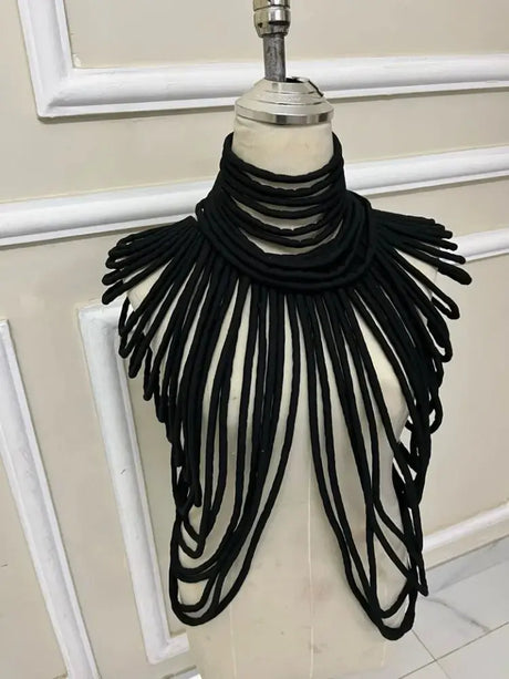 Black African Colorful Multi Strand Necklace