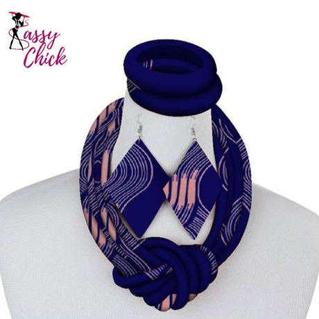 African Fabric Necklace Set Sassy Chick Logo