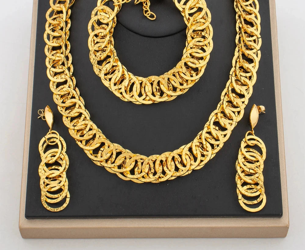 African Fashion Gold Color Jewelry Set Gold