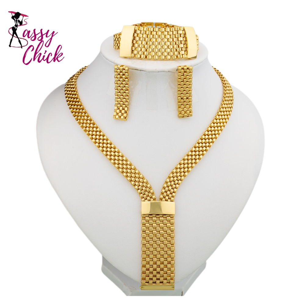 African Geometric Jewelry Set Sassy Chick Logo