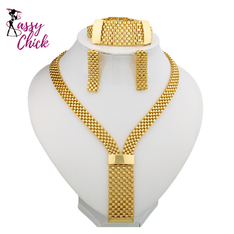 African Geometric Jewelry Set Sassy Chick Logo