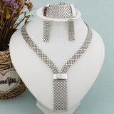 Silver African Geometric Jewelry Set