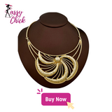 African Gold Plated Necklace Jewelry Set