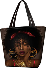 African Queens Face Printed Tote Bags