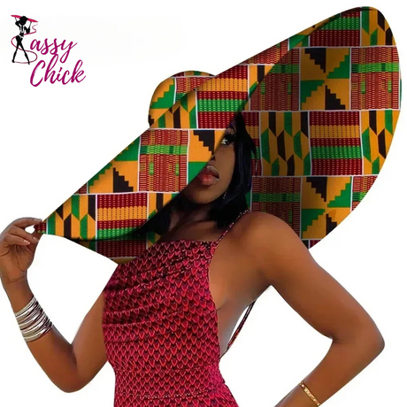 African Women Summer Beach Hats Large Brim Sassy Chick Logo444