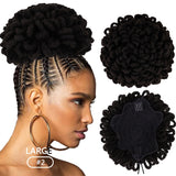 Afro Hair Buns Dreadlock Drawstring Clip-in