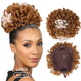 Afro Hair Buns Dreadlock Drawstring Clip-in