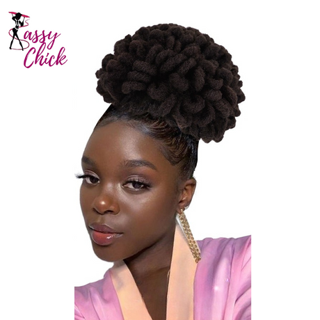 Afro Hair Buns Dreadlock Drawstring Clip-in Sassy Chick Logo