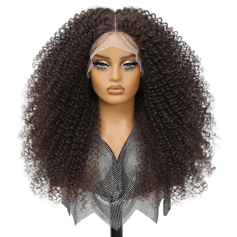 Black Afro Kinky Curly Lace Synthetic Wigs