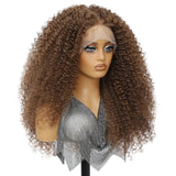 Brown Afro Kinky Curly Lace Synthetic Wigs
