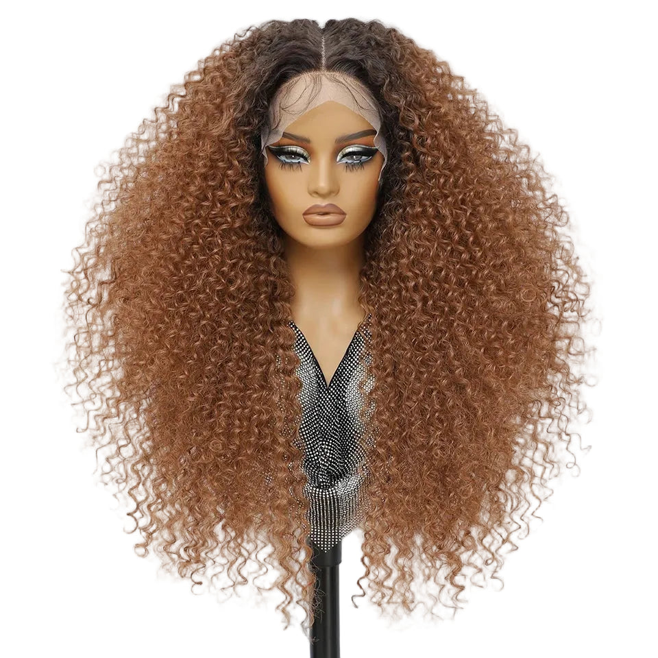 Blonde Afro Kinky Curly Lace Synthetic Wigs