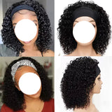 Afro Kinky Curly Natural Brazilian Headband 100% Human Hair Wig