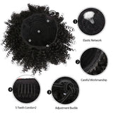 Afro Puff Curly Hair Buns Ponytail Synthetic Wig cap