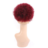 Afro Puff Curly Hair Buns Ponytail Synthetic Wig red
