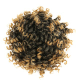 Afro Puff Curly Hair Buns Ponytail Synthetic Wig black blonde