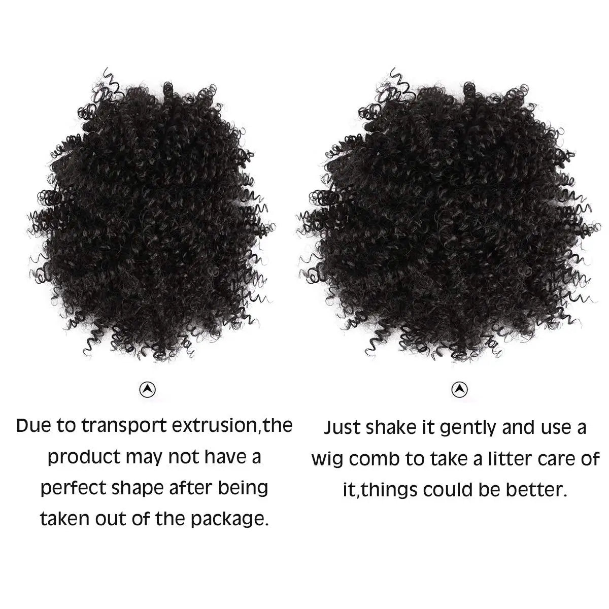 Afro Puff Curly Hair Buns Ponytail Synthetic Wig 