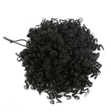 Afro Puff Curly Hair Buns Ponytail Synthetic Wig black