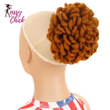 Afro Puff Drawstring Braided Faux Locks Hair Bun Sassy Chick Logo