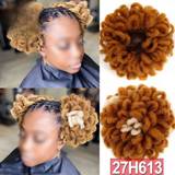 Afro Puff Drawstring Braided Faux Locks Hair Bun