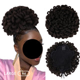 Afro Puff Drawstring Synthetic Clip In Hair Dreadlock Ponytail large black