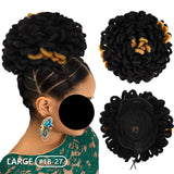 Afro Puff Drawstring Synthetic Clip In Hair Dreadlock Ponytail large black/brown