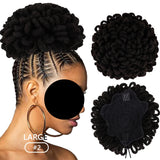 Afro Puff Drawstring Synthetic Clip In Hair Dreadlock Ponytail large black