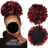 Afro Puff Drawstring Synthetic Clip In Hair Dreadlock Ponytail large red black