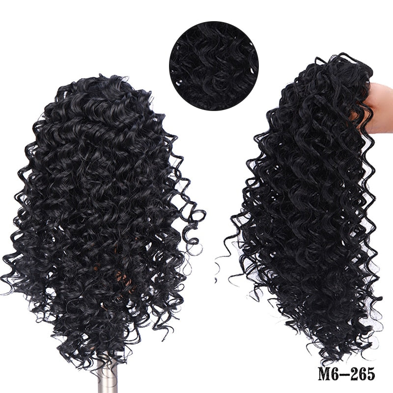 black Afro Puff Kinky Curly Ponytail Hair Extension