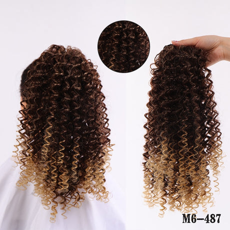 Ash Blonde Afro Puff Kinky Curly Ponytail Hair Extension