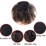 Cap details Afro Puff Kinky Curly Ponytail Hair Extension