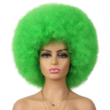 Green Afro Short Curly Kinky for Black Women Synthetic Wigs