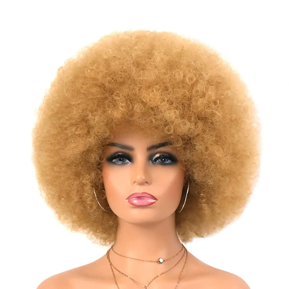 Brown Afro Short Curly Kinky for Black Women Synthetic Wigs