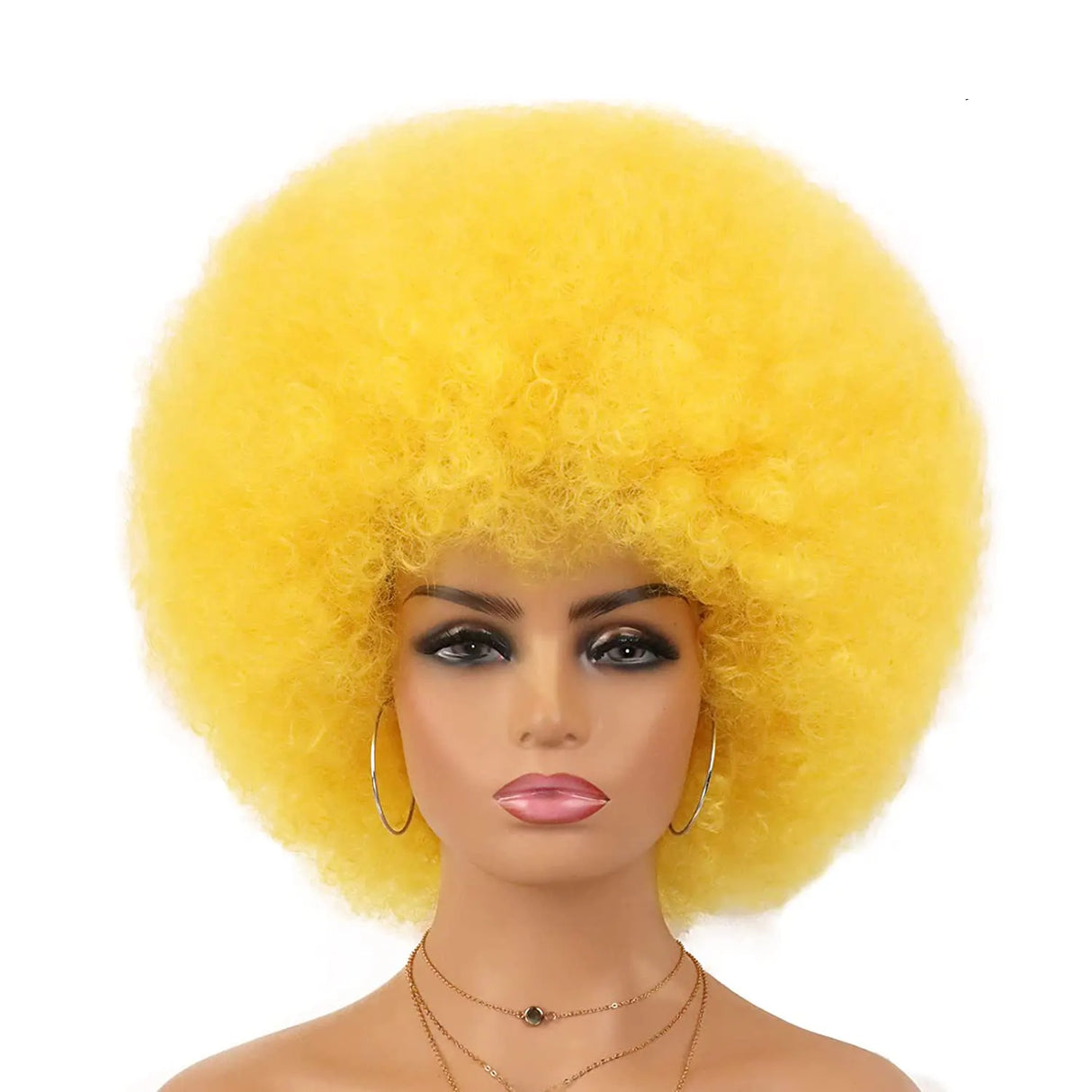 Yellow Afro Short Curly Kinky for Black Women Synthetic Wigs