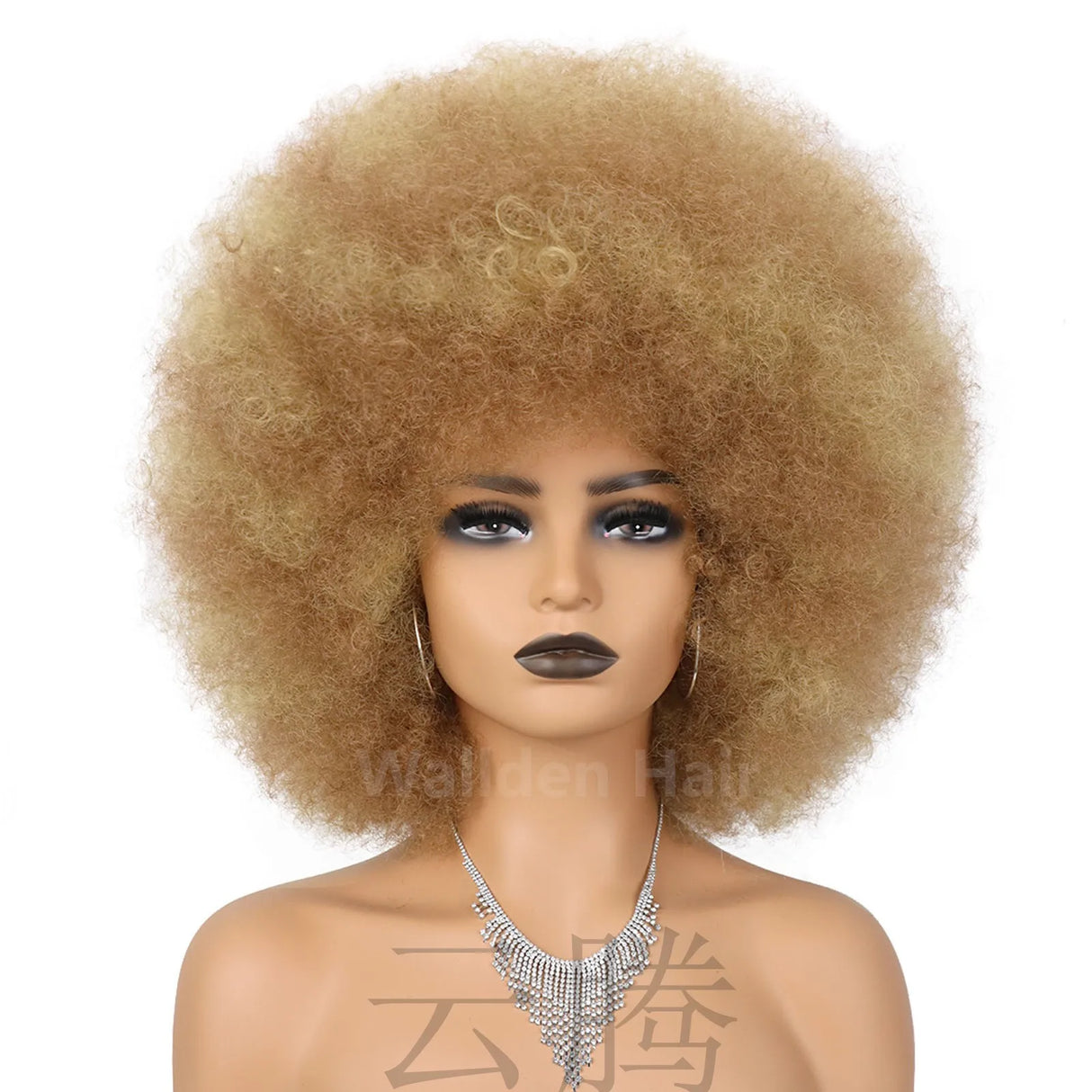 Brown Afro Short Curly Kinky for Black Women Synthetic Wigs