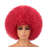 Red Afro Short Curly Kinky for Black Women Synthetic Wigs