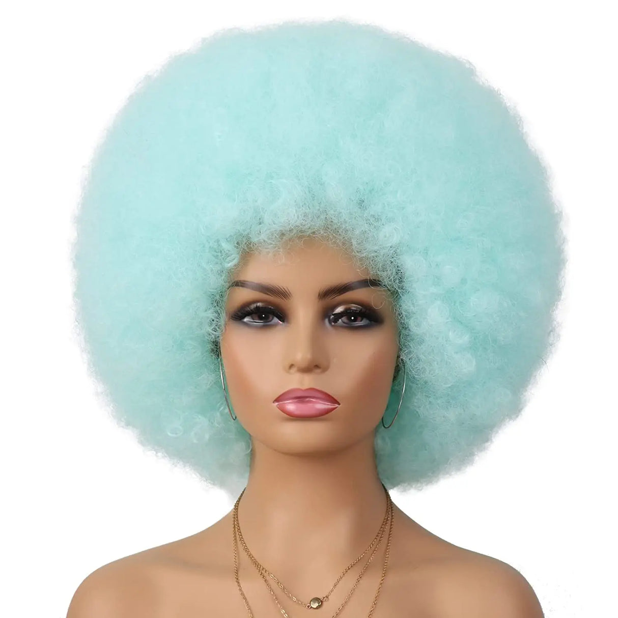 Blue Afro Short Curly Kinky for Black Women Synthetic Wigs
