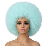 Blue Afro Short Curly Kinky for Black Women Synthetic Wigs