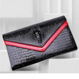 Alligator Pattern Leather Clutch Bag