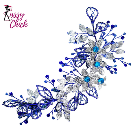 Alloy Flower Headdress Shining Rhinestone Bridal Headband Sassy Chick Logo