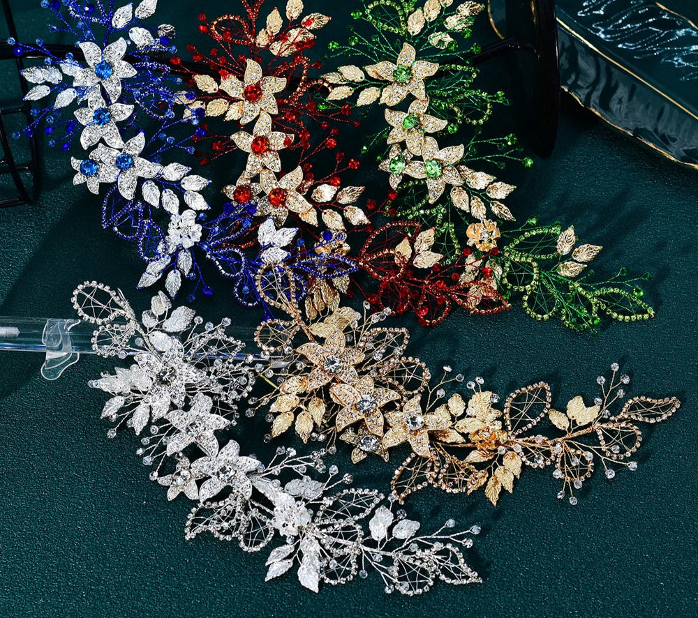 Collection of Alloy Flower Headdress Shining Rhinestone Bridal Headband