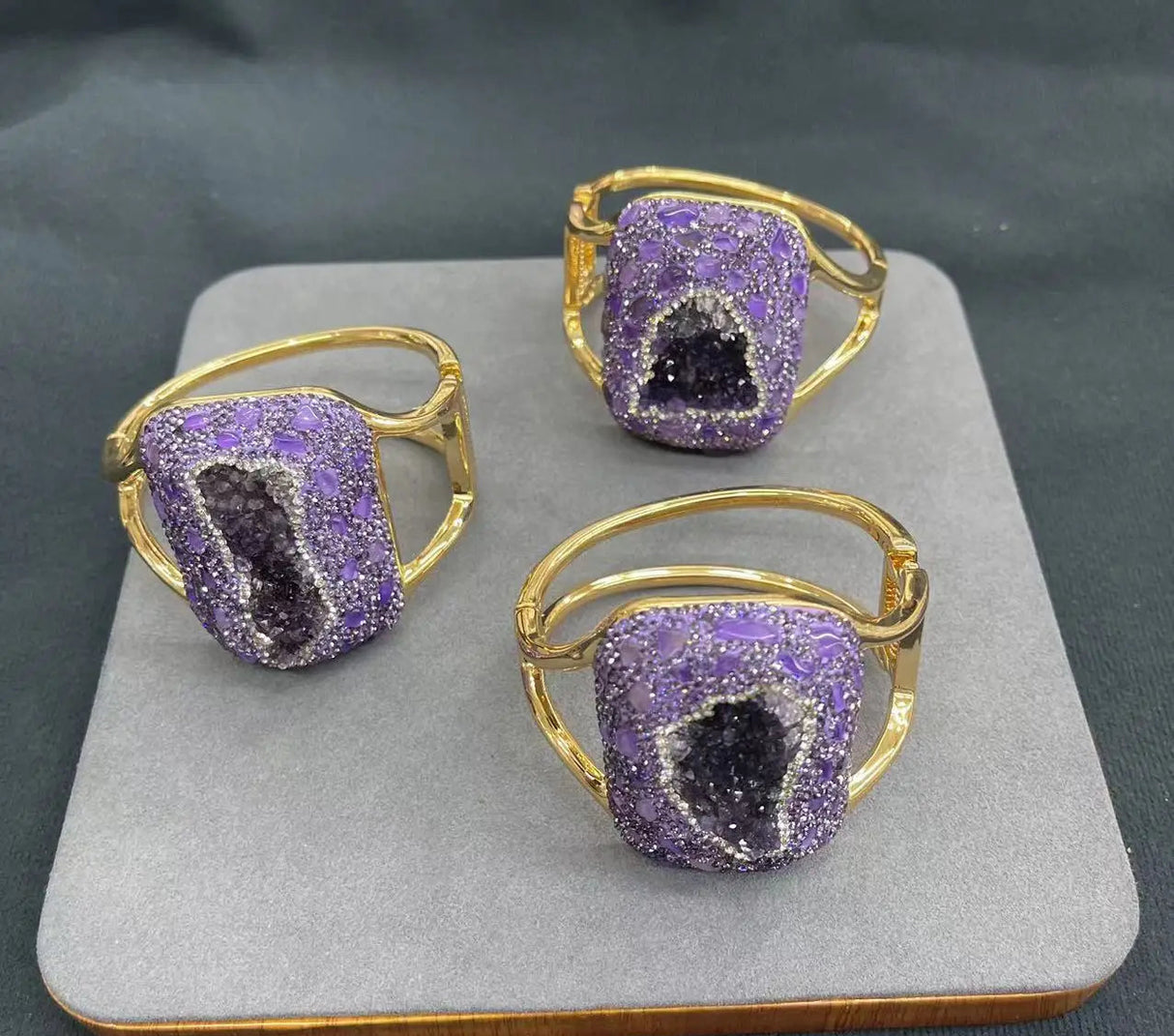Collection of Amethyst Inlaid with Purple Gravel