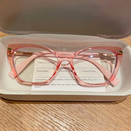 Anti-Blue Light Cat Eye Eyewear transparent pink