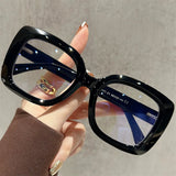 Black Anti-Blue Light Photochromic Myopia Eyeglasses