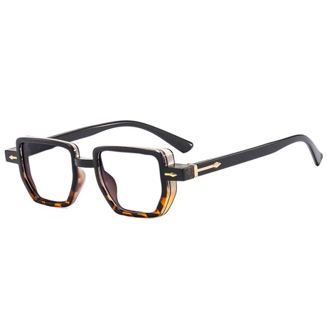Black Leopard Anti-Reflective Small Frame Rivet Reading Glasses