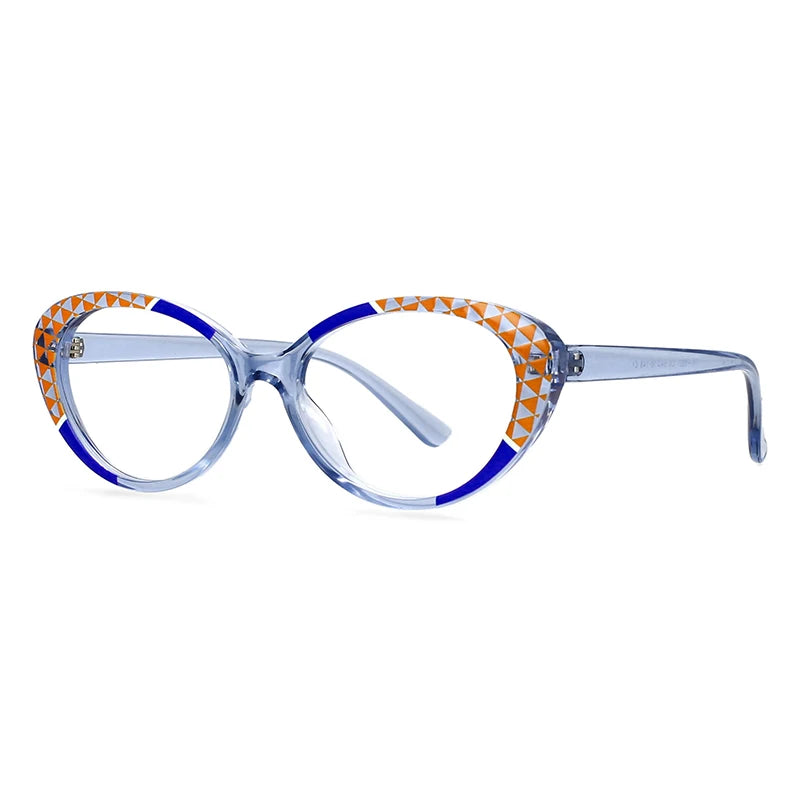 Anti-Reflective Transparent Stripe Eyewear Blue