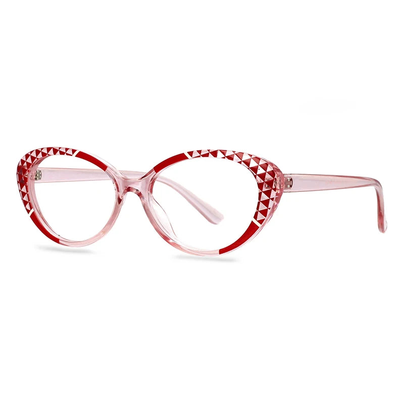 Anti-Reflective Transparent Stripe Eyewear red